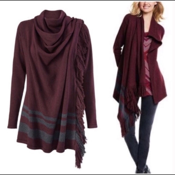 CAbi Sweaters - CAbi Port Fringe Wrap. Size Medium.